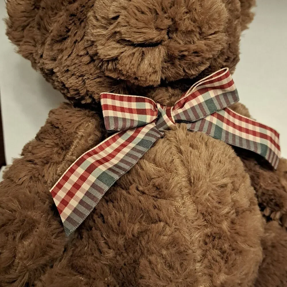 Walgreens Brown Plush Soft Hug Bear 10 Inch Plaid Bow